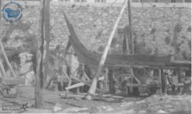 Construcción de una parte de un barco en el Astillero de San Felipe